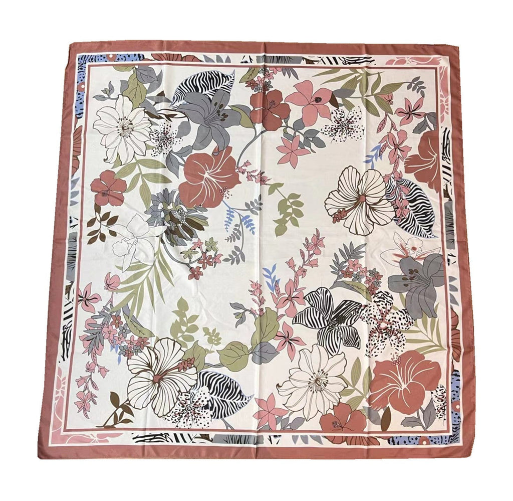 Twill Floral Print Silk Scarf