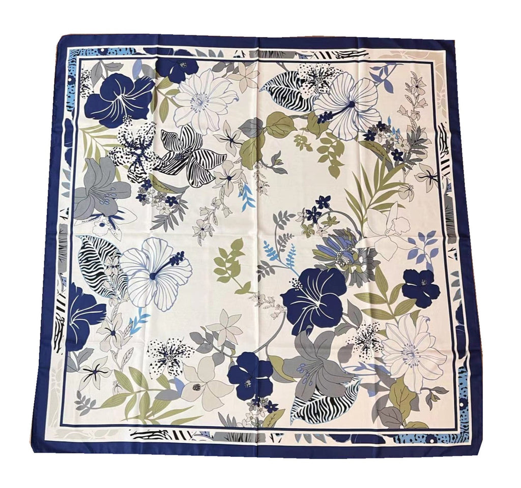 Twill Floral Print Silk Scarf