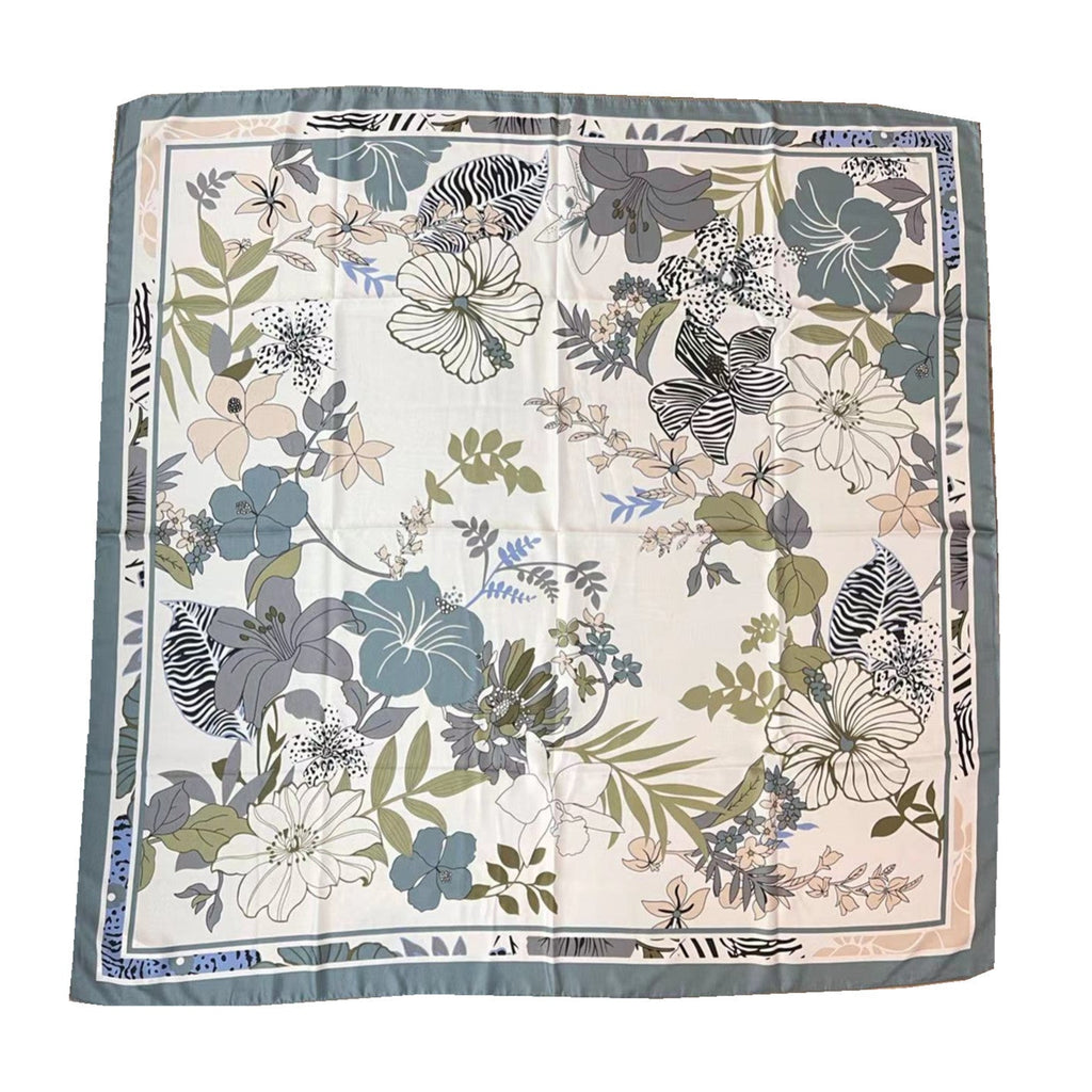 Twill Floral Print Silk Scarf