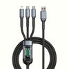 3in 1 Charging Cable, Fast Charging USB Cable with LED Display Nylon