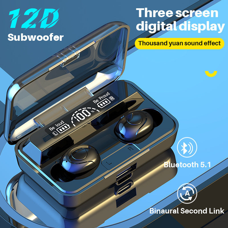 L6 Binaural Digital Display With Power Bank Bluetooth Headset