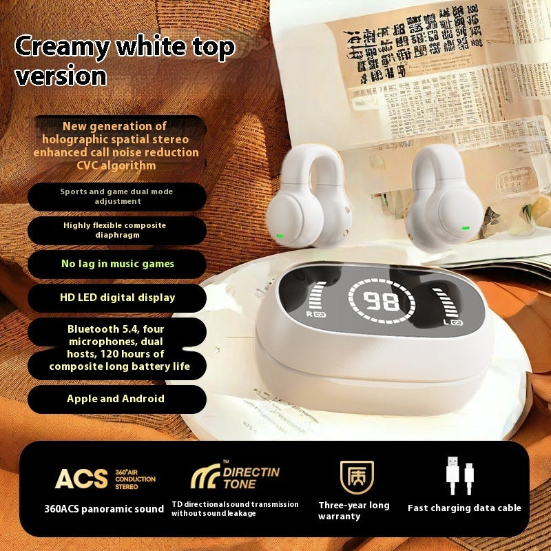 Ear Hook Bone Conduction Wireless Bluetooth Headset Color Display