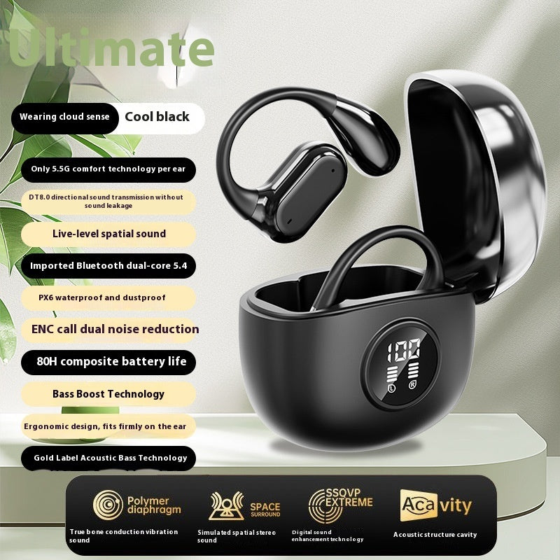 Ear Hook Bone Conduction Wireless Bluetooth Headset Color Display