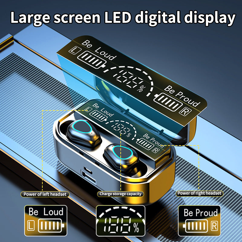 G28 Bluetooth Headset Binaural Digital Display With Charging Compartment Earplugs