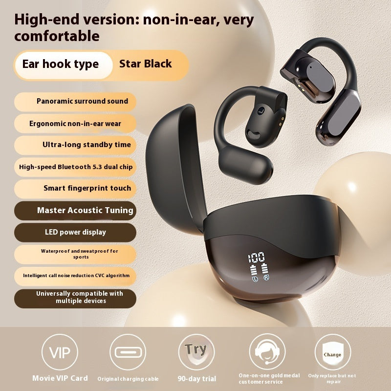 Ear Hook Bone Conduction Wireless Bluetooth Headset Color Display