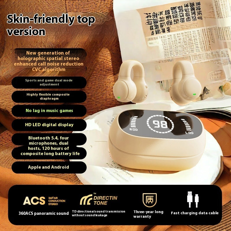 Ear Hook Bone Conduction Wireless Bluetooth Headset Color Display