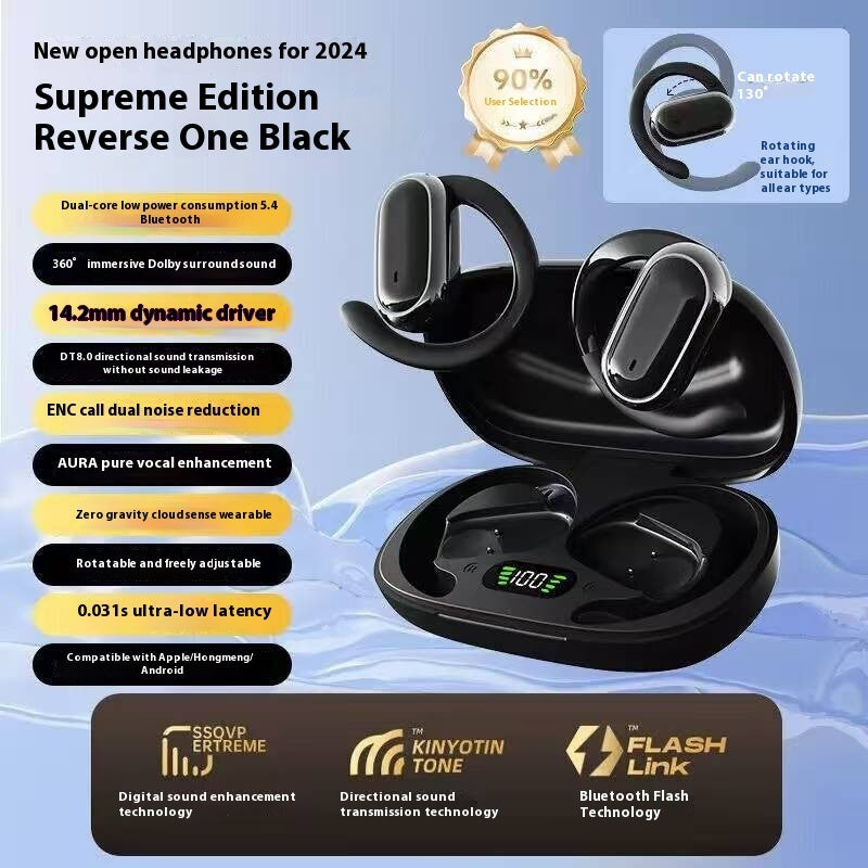 Ear Hook Bone Conduction Wireless Bluetooth Headset Color Display