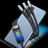 3in 1 Charging Cable, Fast Charging USB Cable with LED Display Nylon