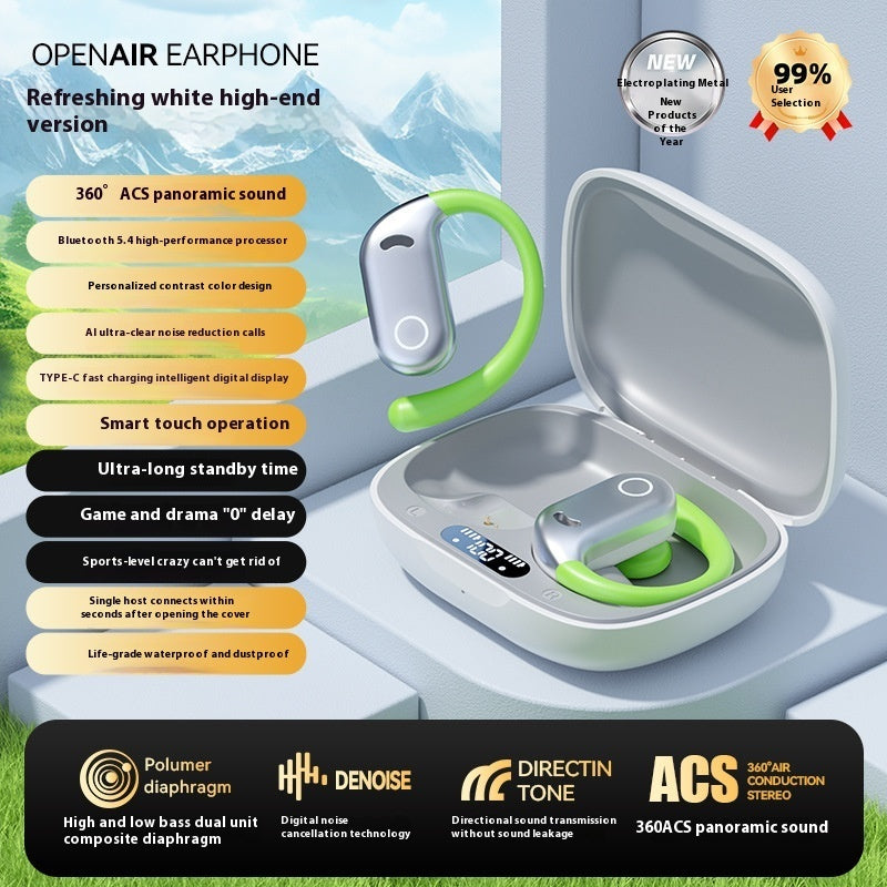 Ear Hook Bone Conduction Wireless Bluetooth Headset Color Display