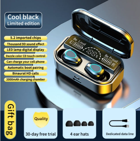 G28 Bluetooth Headset Binaural Digital Display With Charging Compartment Earplugs