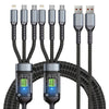 3in 1 Charging Cable, Fast Charging USB Cable with LED Display Nylon