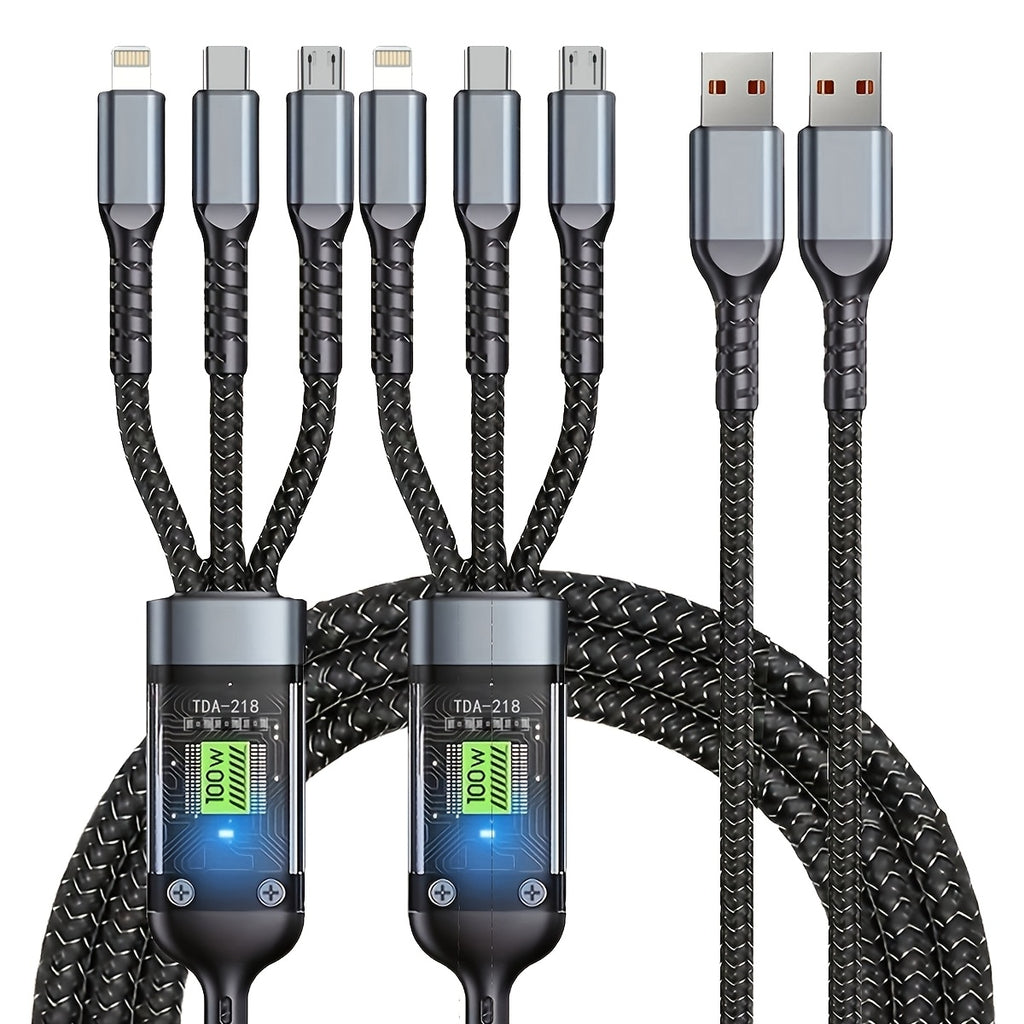 3in 1 Charging Cable, Fast Charging USB Cable with LED Display Nylon