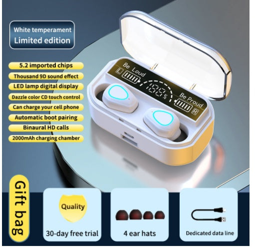 G28 Bluetooth Headset Binaural Digital Display With Charging Compartment Earplugs