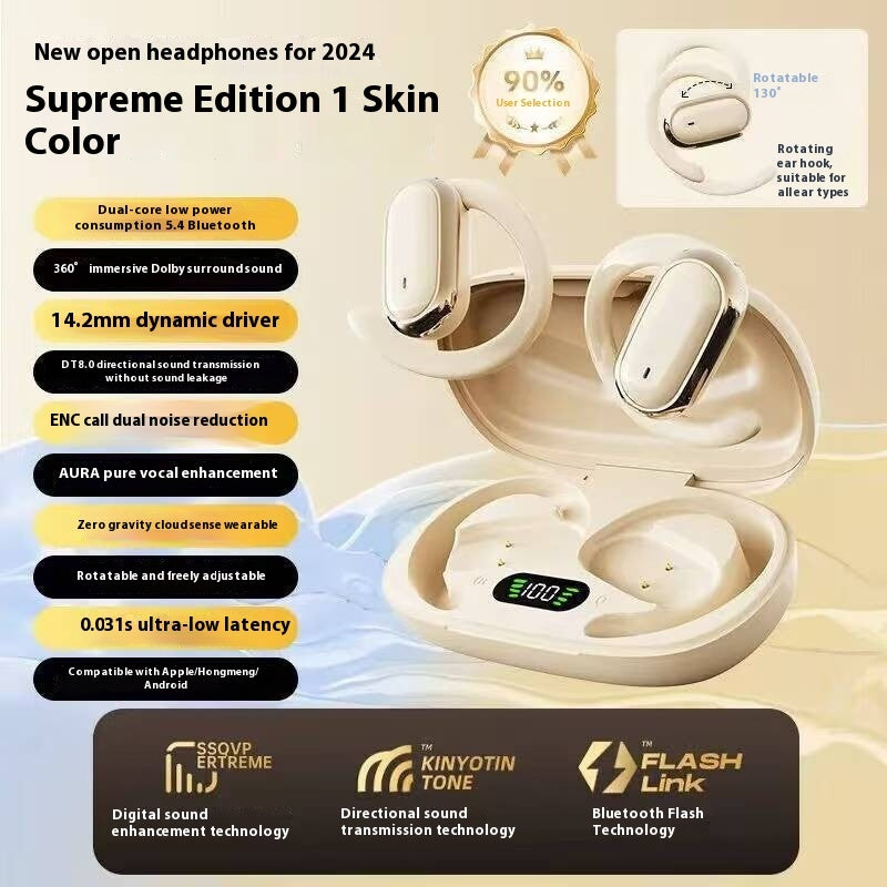 Ear Hook Bone Conduction Wireless Bluetooth Headset Color Display